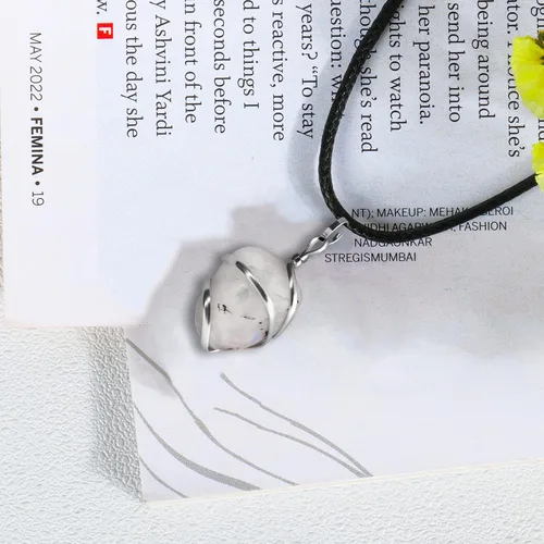 Vista 7 de PYOR Collar con colgante curativo de Reiki de cristal, gemas de buena suerte, prosperidad, riqueza, piedras preciosas naturales, collares de buena