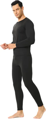 Vista 2 de ViCherub Ropa interior térmica para hombres con forro polar Long Johns conjunto térmico largo capa base para clima frío parte superior e inferior