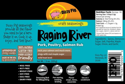 Vista 2 de Dizzy Pig Barbecue Company Raging River Salmon condimento (8 onzas, paquete de dos unidades)