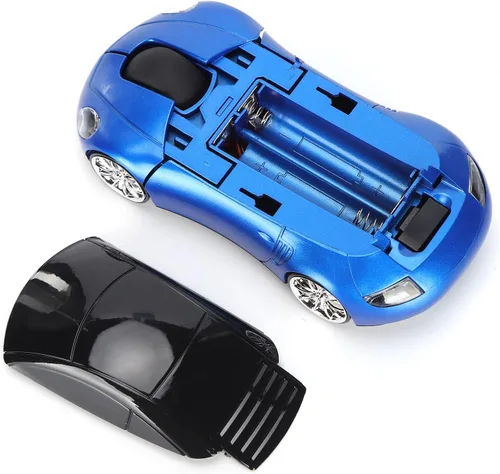 Vista 2 de Ratón de coche de 2.4 GHz, ratón óptico ergonómico con forma de automóvil deportivo 3D con receptor USB, mouse de computadora de 1600 DPI con luz