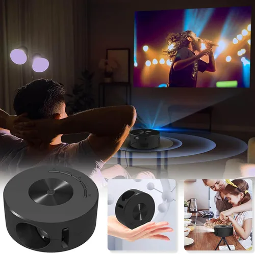 Vista 8 de Mini proyector, proyector portátil HD de pantalla de 100 pulgadas, compatible con USB, portátil, teléfono Android, altavoz integrado, artículos
