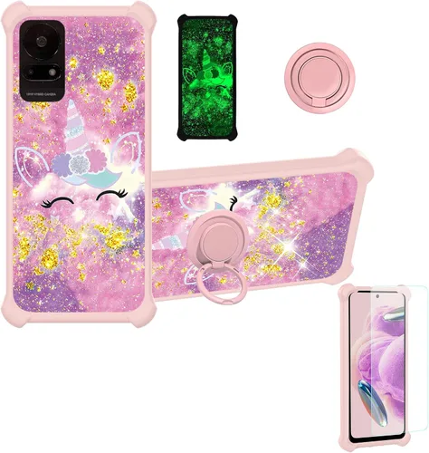 Vista 101 de jioeuinly JSF-DJS - Funda compatible con Nothing Phone 2a con protector de pantalla de vidrio templado, policarbonato duro + silicona suave, soporte
