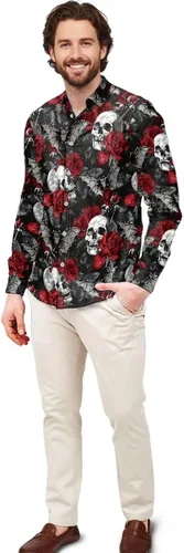 Vista 25 de Camisas polinesias para hombre con patrones de hojas tropicales polinesias, camisa hawaiana de manga larga para hombre, ropa de vacaciones de otoño