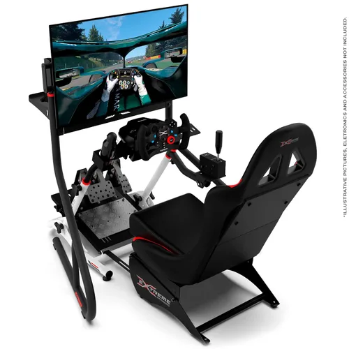 Vista 3 de Extreme Sim Racing Wheel Stand Cockpit SGT Racing Simulator - White Edition For Logitech G25, G27, G29, G920, G923 Thrustmaster and Fanatec - WHEEL