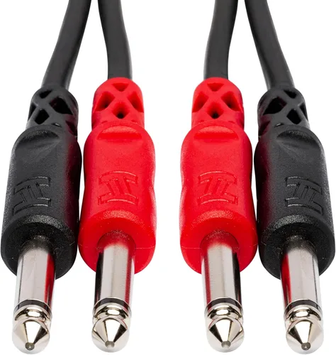 Vista 2 de Hosa CPP-201 Dual 14" TS a Dual 14" TS Cable de interconexión estéreo 14" 3.3 ft