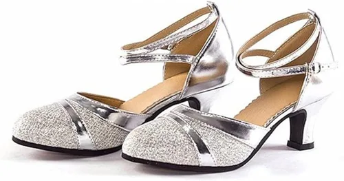 Vista 5 de Latin Dance Shoes for Women,Dance Shoes Women Latin Salsa Bachata Shoes Closed Toe Sole Performance Dance Shoes