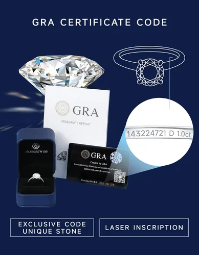 Vista 3 de MomentWish Anillos de moissanita, anillos de moissanita de 1 quilates para mujer, anillos solitarios de plata de ley 925 con diamantes de imitación