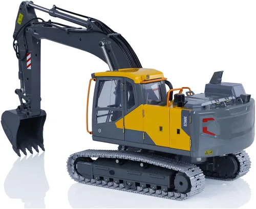 Vista 5 de 1:14 Doble E RC Excavadora Modelo para E010 EC160E Aleación Completa Metal RC Ingeniería Digger Vehículo Motor ESC Servo Luz