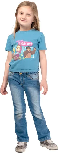 Vista 4 de Masha and the Bear You Never Catch Me T-Shirt, Masha Riding Tricyle Graphic, lavable a máquina