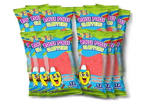 Vista 4 de Crazy Fruits Rolli Polli Slappers 12 bolsas de 12