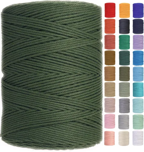 Vista 58 de Cuerda de macramé de 2 mm x 349 metros de cuerda de algodón natural para macramé, cuerda de macramé de color, cuerda de algodón suave, suministros
