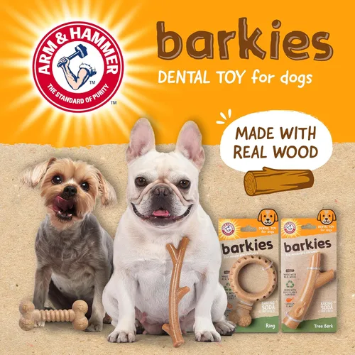 Vista 10 de Arm & Hammer Barkies - Colección clásica de madera comprimida de hueso, juguete masticable con sabor a mantequilla de maní de 5 pulgadas