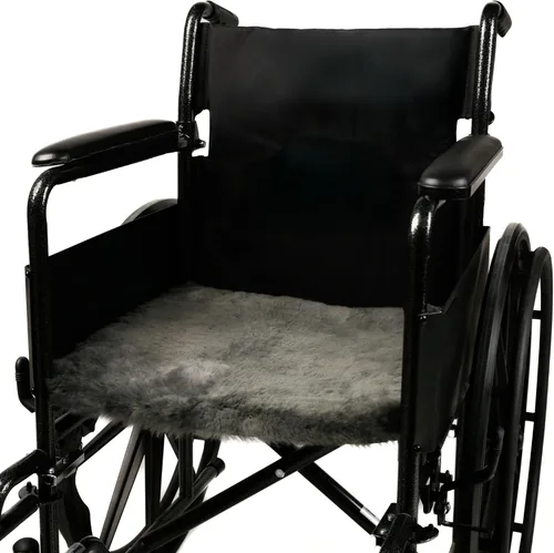 Vista 18 de Juego de 2, piel de oveja natural para úlceras de cama e irritación de la piel Pieles de oveja médicas 100% reales con respaldo antideslizante