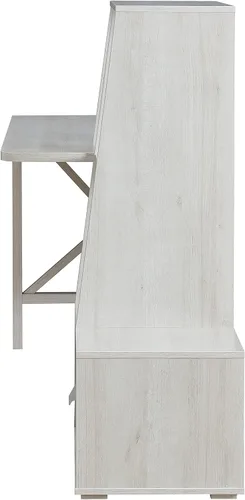 Vista 6 de HOMES: Inside + Out Garvine - Escritorio moderno de madera de 1 cajón de 71 pulgadas con puerto USB, toma de corriente, estantes abiertos