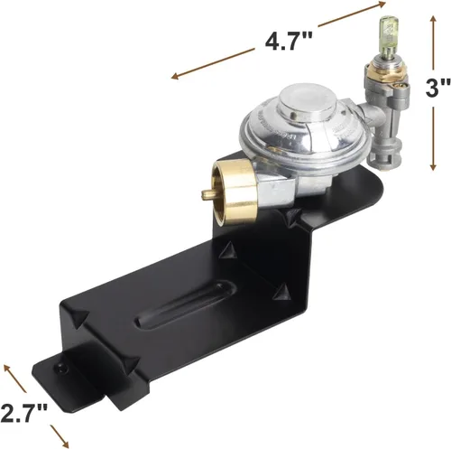 Vista 2 de Outspark 80477 Regulador de válvula de parrilla de gas para parrilla de gas Weber Q100 Q120, piezas de repuesto de regulador de parrilla para Weber