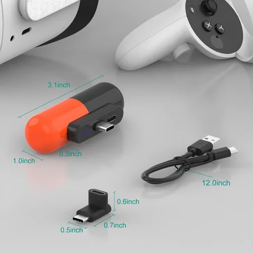 Vista 4 de Extra Battery Pack for Meta Oculus Quest 2 Headsets Accessories, Match Elite Strap, Any Strap, Super Lightweight 5000mAh VR Power Bank, Extended 2+