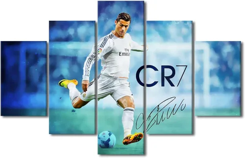Vista 37 de TUMOVO Lienzo decorativo para pared, cuadro de Cristiano Ronaldo, cuadros de club de fútbol, impresiones en lienzo, póster de arte de pared, arte