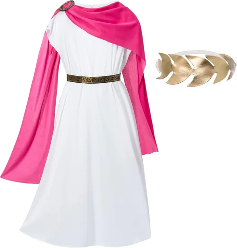 Vista 8 de Disfraz griego de Toga para niños, Grecia antigua, mitos, filósofo, Roma, nobleza, cosplay Azul