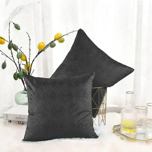 Vista 15 de Juego de 4 fundas de almohada cuadradas decorativas de terciopelo con diamantes de 20 x 20 pulgadas, fundas de almohada geométricas suaves para Aqua