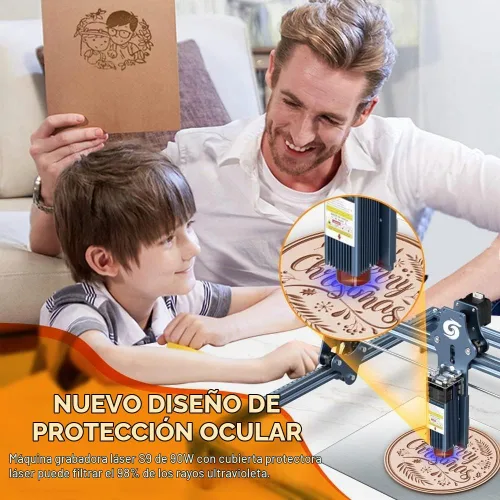 Vista 2 de SCULPFUN Grabador láser S9 90W, protección ocular, foco láser de compresión