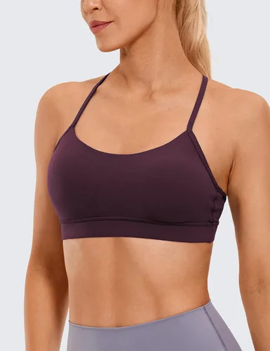Vista 2 de CRZ YOGA Butterluxe - Brasier deportivo con espalda en Y para mujer, con espalda cruzada, de bajo impacto, tirantes delgados, para entrenamiento