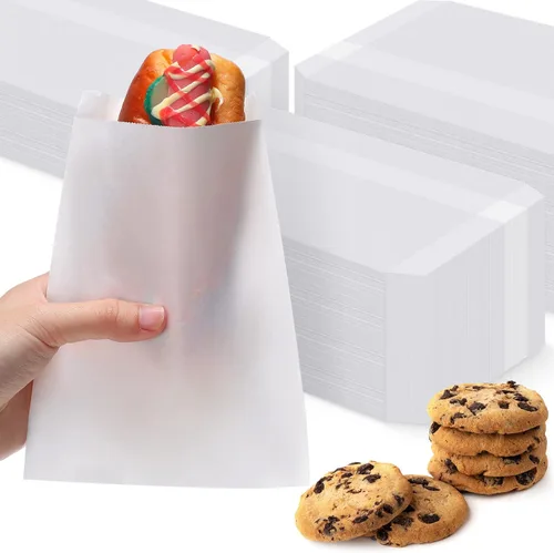 Vista 10 de Lallisa 1000 bolsas de vidrio de 5 x 7 pulgadas, bolsas de papel encerado, fundas para galletas, bolsas de papel de cera para sándwich para fiesta