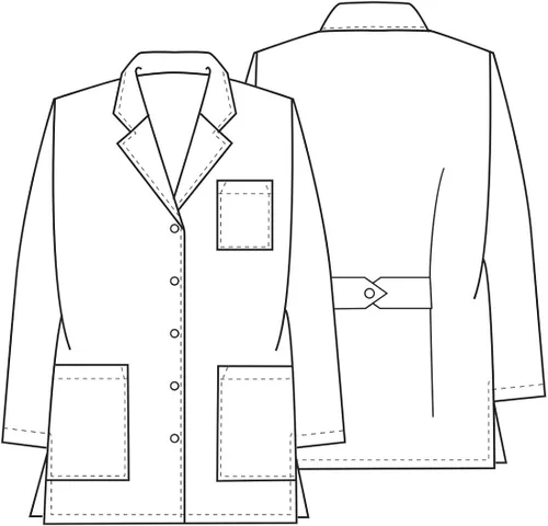 Vista 6 de Cherokee Scrubs bata de laboratorio con botones y cinturón en la espalda, 32 pulgadas, para mujer