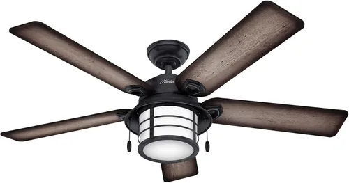 Vista 13 de Hunter Key Biscayne - Ventilador de techo, para interiores y exteriores, con luz LED y control para cadena de tracción