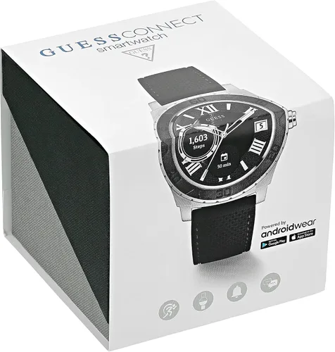 Vista 4 de GUESS - Reloj inteligente de silicona para hombre, acero inoxidable, con pantalla táctil