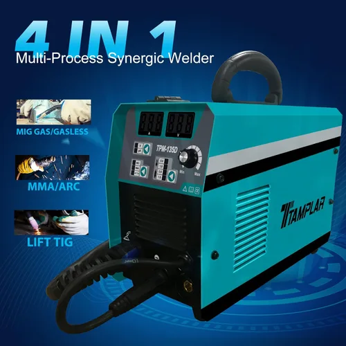 Vista 3 de Soldador MIG - 135AMP 110V y 220V Voltaje Dual 4 en 1 Flux MIG/alambre sólido/Stick ARC/Lift TIG Gas/soldadura sin gas, IGBT Inverter Soldadora