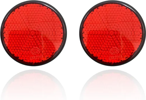 Vista 7 de Dickno 2 PCS reflectores de motocicleta M6 x 1.0, reflector de advertencia reflectante de montaje con tornillo de plástico, reflectores universales