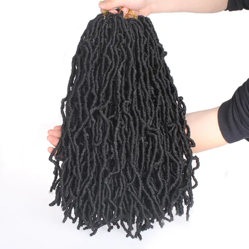 Vista 4 de Extensiones de pelo sintético, estilo diosa, rizado, ondulado, trenzas, pre-rizado, suave, para mujeres