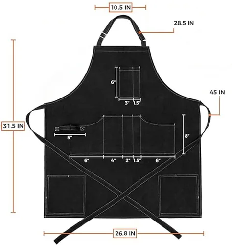 Vista 2 de Delantales artísticos para pintar cerámica, delantales de cocina para hombre y mujer, delantales de cocina para cocina, restaurante, barbacoa
