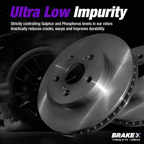 Vista 5 de Brake X Kit de pastillas de freno delantero y rotores de repuesto para BMW X1 2012 Rotores NYX OE+ y pastillas de freno Alpha Ceramic