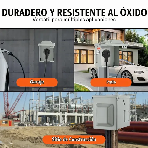 Vista 5 de VEVOR Caja de toma de corriente para RV de 30 amperios, 125/250 voltios, caja de receptáculo para RV exterior cerrada con cerradura, NEMA TT-30R