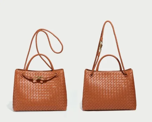 Vista 5 de Bolsas tejidas para mujer, con lazo, bolso cruzado pequeño de piel sintética, tejido a mano, bolso de regalo 2023