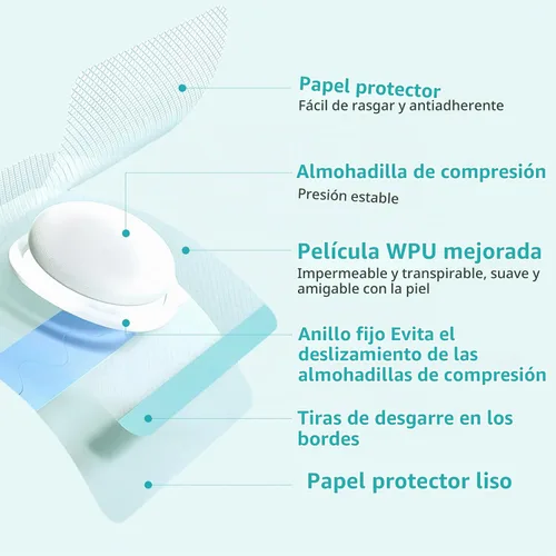 Vista 2 de Parches para el ombligo del bebé (5 piezas), moldeador de ombligo con almohadillas de algodón impermeables, imprescindibles para bebés, envoltura