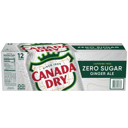 Vista 12 de Canada Dry Zero Sugar Ginger Ale Soda, latas de 12 onzas líquidas (paquete de 12)