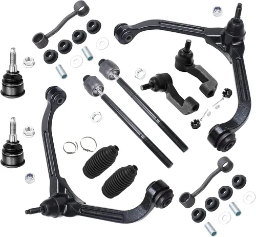 Vista 89 de Detroit Axle – 12 brazos de control superiores e inferiores delanteros con rótulas, barras de unión exteriores e interiores con topes, barras