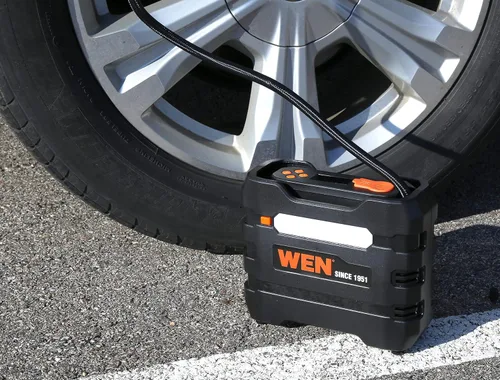 Vista 2 de WEN Compresor de aire portátil para inflador de neumáticos, 12 V, 90 PSI con estuche de transporte (AA2225)