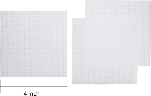 Vista 2 de Tosnail 100 hojas de malla de lona de plástico transparente de 4 x 4 pulgadas para manualidades de bordado