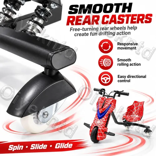 Vista 7 de Triciclo eléctrico de la deriva, 3 ruedas pedal triciclo Scooter 6 pulgadas