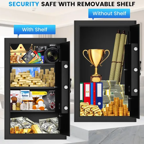 Vista 6 de Caja de seguridad grande de 7.0 pies cúbicos a prueba de incendios para el hogar, caja de seguridad digital antirrobo con cerradura de combinación