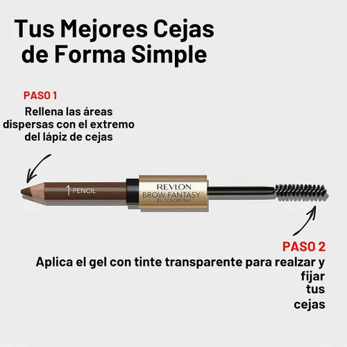 Vista 3 de Revlon Lápiz y gel delineador de cejas por ColorStay, café