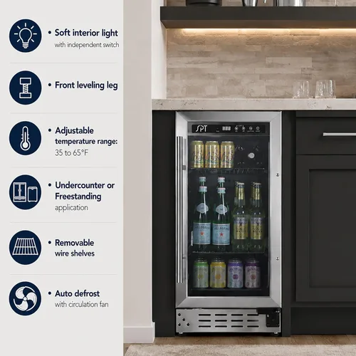 Vista 3 de SPT BC-92US 92 Puede Bebidas Enfriador Grado Comercial