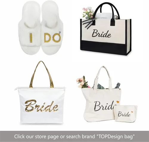 Vista 6 de TOPDesign Bolsa de lona de dama de honor, regalos de boda para dama de honor, matrona de honor, despedida de soltera, propuesta de compromiso
