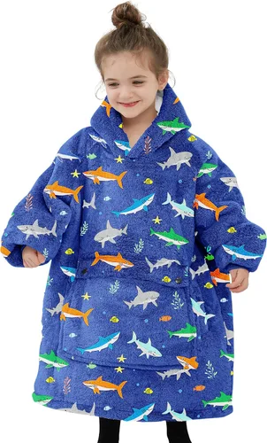 Vista 17 de Manta con Capucha Usable NOUKOW Manta Sherpa de Gran Tamaño Sudadera de Franela con Bolsillo Grande Alphabet
