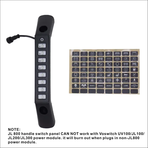 Vista 3 de Voswitch JL800 Panel de interruptores de agarre para Jeep Wrangler JL 2018-2023 y Gladiator 2020-2023