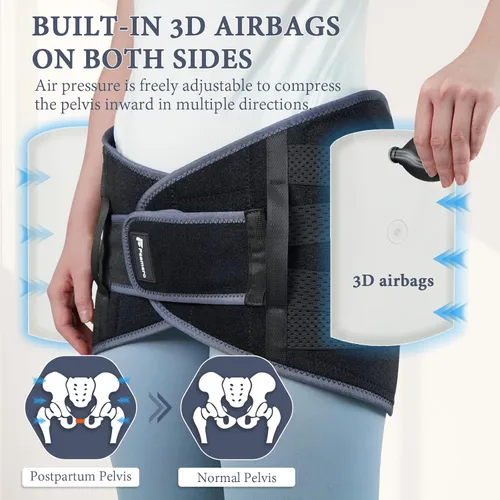 Vista 4 de Cinturón inflable de apoyo pélvico para mujeres y hombres, soporte de presión ajustable SI para recuperación posparto, corrección de inclinación