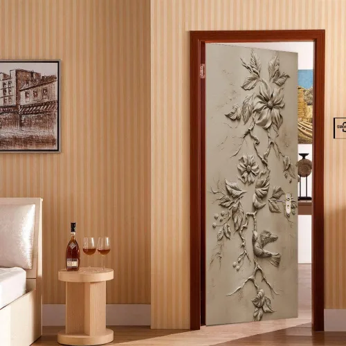 Vista 49 de Adhesivos 3D para puerta, murales para despegar y pegar, puerta de madera, papel tapiz autoadhesivo, extraíble, PVC, impermeable, póster para Puerta
